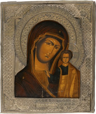 Bild IKONE MIT DER GOTTESMUTTER VON KASAN (KASANSKAJA) MIT RIZA