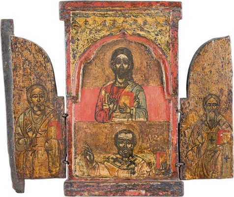 Bild TRIPTYCHON MIT CHRISTUS UND AUSGEWÄHLTEN HEILIGEN