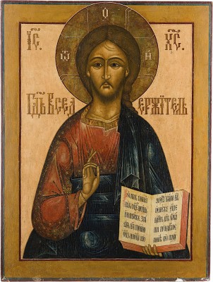 Picture MONUMENTALE IKONE MIT CHRISTUS PANTOKRATOR AUS EINER KIRCHEN-IKONOSTASE