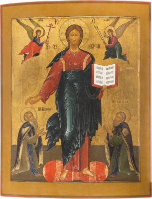 Picture MONUMENTALE UND FEINE IKONE MIT CHRISTUS VON SMOLENSK AUS EINER KIRCHEN-IKONOSTASE