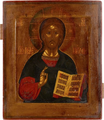Auktion 161<br>FEINE IKONE MIT CHRISTUS PANTOKRATOR