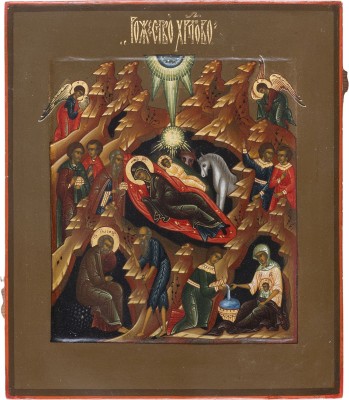 Auktion 161<br>FEINE IKONE MIT DER GEBURT CHRISTI