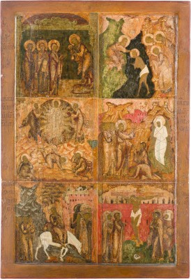 Auktion 161<br>MONUMENTALE IKONE MIT SECHS HOCHFESTEN DES ORTHODOXEN KIRCHENJAHRES