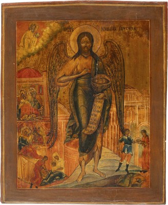 Picture IKONE MIT DEM HEILIGEN JOHANNES DEM VORLÄUFER MIT SZENEN SEINER VITA