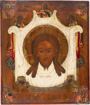 Bild IKONE MIT DEM MANDYLION UND DEN VIER EVANGELISTEN