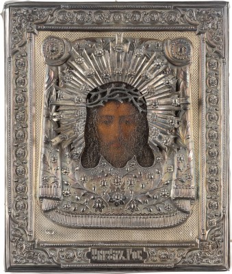 Picture KLEINE IKONE MIT DEM MANDYLION MIT SILBER-OKLAD