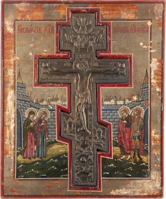 Bild GROSSFORMATIGE STAUROTHEK MIT DER KREUZIGUNG CHRISTI