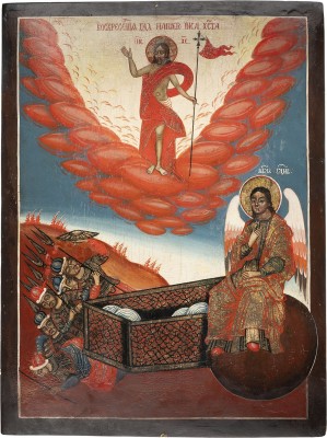 Picture MONUMENTALE IKONE MIT DER AUFERSTEHUNG CHRISTI UND DEM ENGEL AM LEEREN GRAB