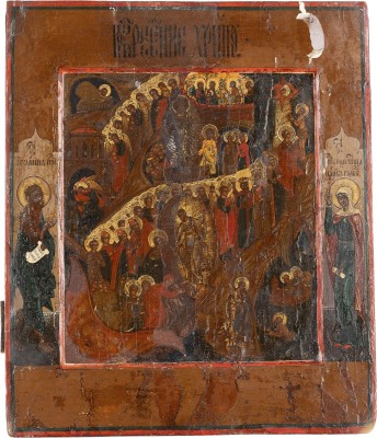 Bild FEINE IKONE MIT DER HÖLLENFAHRT UND AUFERSTEHUNG CHRISTI