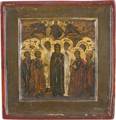 Bild IKONEN-FRAGMENT MIT DER HIMMELFAHRT CHRISTI