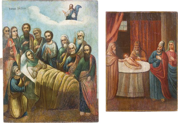 Auktion 161<br>ZWEI GROSSE IKONEN: BESCHNEIDUNG CHRISTI UND ENTSCHLAFEN DER GOTTESMUTTER (KOIMESIS)