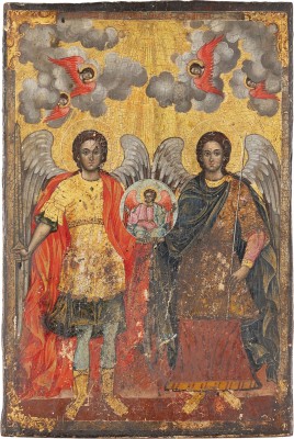 Picture SEHR FEINE DATIERTE IKONE MIT DER SYNAXIS DER ERZENGEL