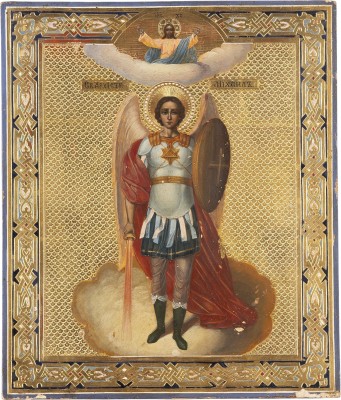 Auktion 161<br>FEINE IKONE MIT DEM ERZENGEL MICHAEL