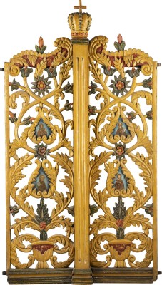 Picture MONUMENTALE KÖNIGSTÜR EINER KIRCHEN-IKONOSTASE MIT DEN VIER EVANGELISTEN
