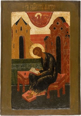Picture GROSSFORMATIGE IKONE MIT DEM EVANGELISTEN LUKAS AUS EINER KÖNIGSTÜR EINER KIRCHEN-IKONOSTASE
