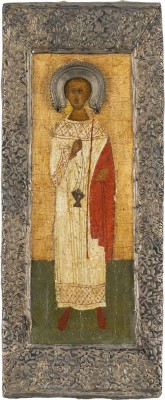 Auction 161<br>IKONE MIT DEM ERZMÄRTYRER STEPHANUS MIT BASMA