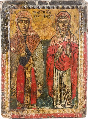 Picture IKONE MIT DEN HEILIGEN MÄRTYRERINNEN PARASKEWA UND BARBARA