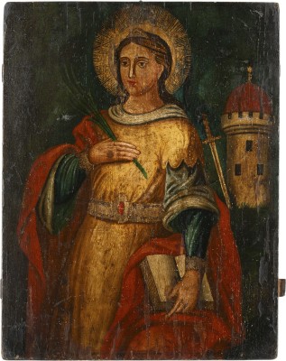 Picture GROSSE DATIERTE IKONE MIT DER HEILIGEN BARBARA