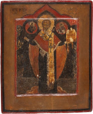 Auktion 161<br>IKONE MIT DEM HEILIGEN NIKOLAUS VON MOSCHAISK