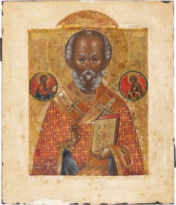 Auction 161<br>SEHR FEINE IKONE MIT DEM HEILIGEN NIKOLAUS VON MYRA