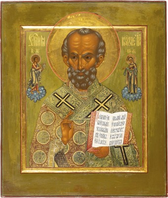 Picture GROSSFORMATIGE UND FEINE IKONE MIT DEM HEILIGEN NIKOLAUS VON MYRA