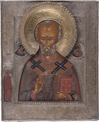Picture IKONE MIT DEM HEILIGEN NIKOLAUS VON MYRA MIT RIZA