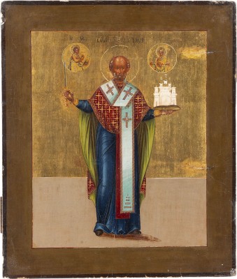 Bild FEINE IKONE MIT DEM HEILIGEN NIKOLAUS VON MOSCHAJSK