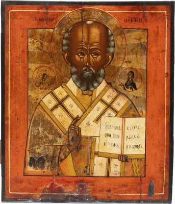 Bild GROSSFORMATIGE IKONE MIT DEM HEILIGEN NIKOLAUS VON MYRA