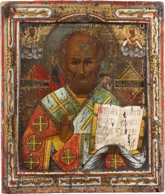 Picture IKONE MIT DOPPELTES BEMALUNG: HEILIGER GEORG DER DRACHENTÖTER UND HEILIGER NIKOLAUS VON MYRA