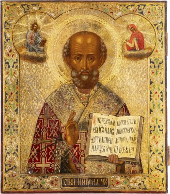 Auktion 161<br>GROSSE IKONE MIT DEM HEILIGEN NIKOLAUS VON MYRA