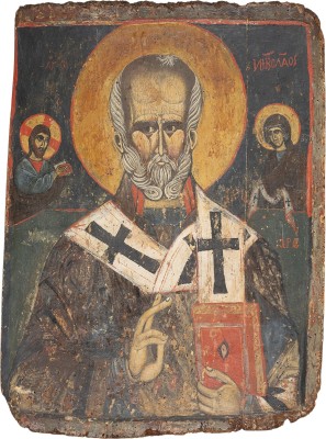 Picture MONUMENTALE IKONE MIT DEM HEILIGEN NIKOLAUS VON MYRA AUS EINER KIRCHEN-IKONOSTASE