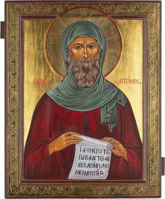 Bild GROSSFORMATIGE IKONE MIT DEM HEILIGEN ANTONIUS DEM GROSSEN