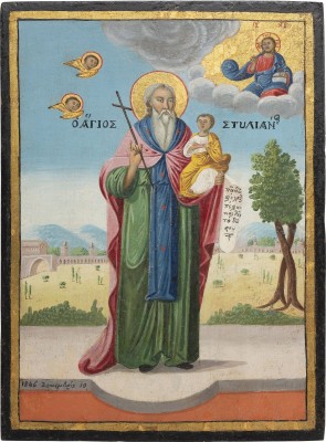 Picture DATIERTE IKONE MIT DEM HEILIGEN STYLIANOS - PATRON DER KINDER