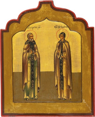 Picture KLEINE IKONE MIT DEN HEILIGEN SERGEJ VON RADONESCH UND DER HEILIGEN THEODOSIA