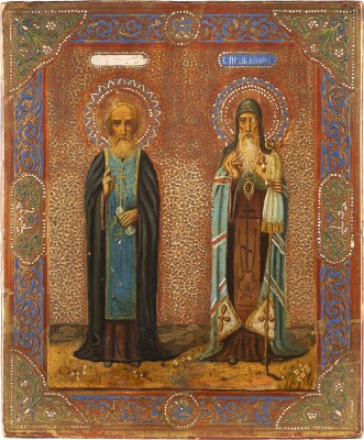 Bild IKONE MIT DEN HEILIGEN SERGEJ VON RADONESCH UND THEODOR