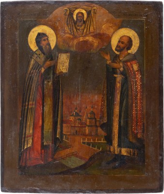 Picture IKONE MIT DEN HEILIGEN ARSENIJ VON KONEWSK UND MICHAEL VON TWER