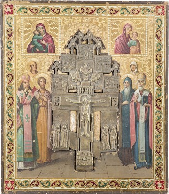 Bild STAUROTHEK MIT DER KREUZIGUNG CHRISTI, GNADENBILDERN DER GOTTESMUTTER UND AUSGEWÄHLTEN HEILIGEN