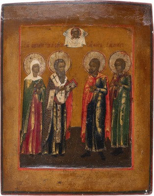 Bild PATRONATSIKONE MIT DEN HEILIGEN ANASTASIA, BLASIUS, FLORUS UND LAURUS
